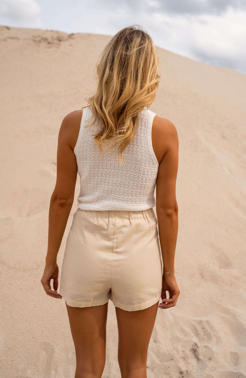 Beige Linen Matheo Skort